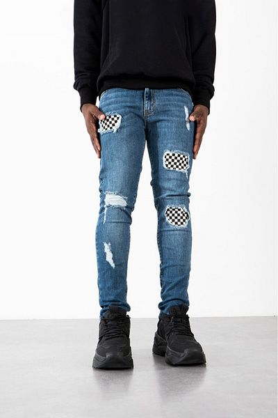 No Future Checkered Skinny Men's Jeans Nf0325Mvbz