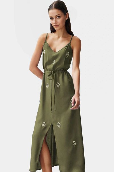 PayBuy Maxi Floral Embroidery Viscose Dress Long Lasting for Casual Summer Styles