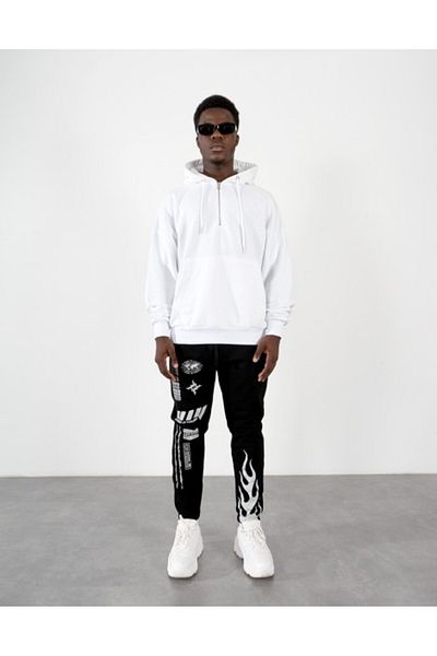 No Future Street Style Half Zip Oversize Men's Hoodie Nf0336By