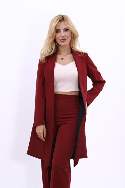 ÖNDER ÖZSOY Japon Ceket-Bordo