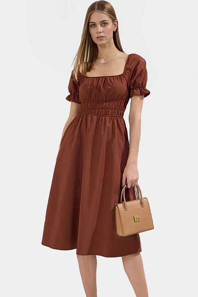 PayBuy Women's Summer Cotton Skater Dress Square Collar Short Sleeve Comfortable Casual and Stylish Quality Craftsmanship