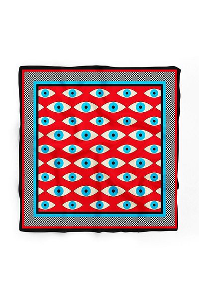 Modabutik V49 Eye Red Designed Bandana Dg12394