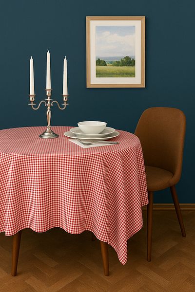 EvRossa Red Small Plaid Checkered Picnic Cloth, Table Cloth with Size Options
