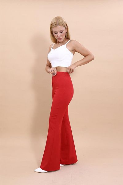 ÖNDER ÖZSOY Red Spanish Leg Trousers
