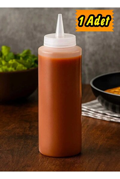 ZTF PLASTİK 1 Adet - 500 ML. (BEYAZ) FİŞEK SOSLUK YAĞDANLIK KETÇAP MAYONEZ SIKMA ŞİŞE SOS VE YAĞ DAĞITICILARI