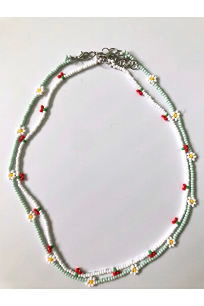 Handmade Minimal Kiraz Ikili Kolye Seti