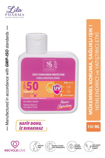 Nuevo Signature High Protective SPF 50+ Mineral Filter Sunscreen - 110 Ml Face and Neck Decollete