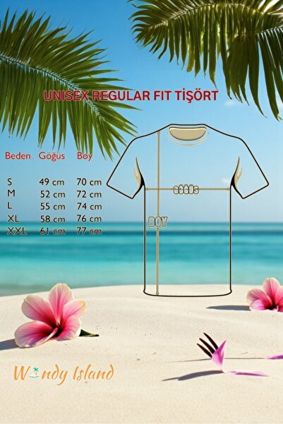 Windy Island Μπλουζάκι Unisex με λαιμόκοψη μπροστά με τύπωμα 100% βαμβακερό μπλουζάκι κανονικής εφαρμογής