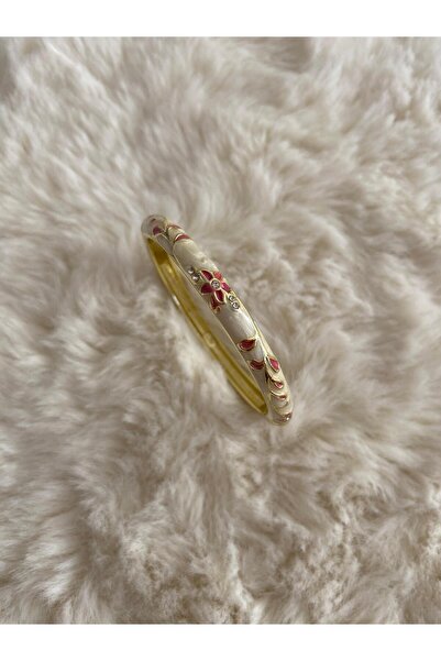 STEEL Çiçek Desenli Renkli Sanat Kelepçe Çelik Bileklik