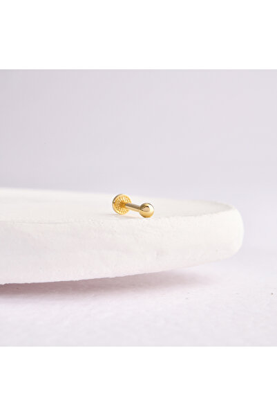 Akar Jewellery 14 Ayar Altın Pırlanta Lotus Motifli Minimal Tragus Piercing