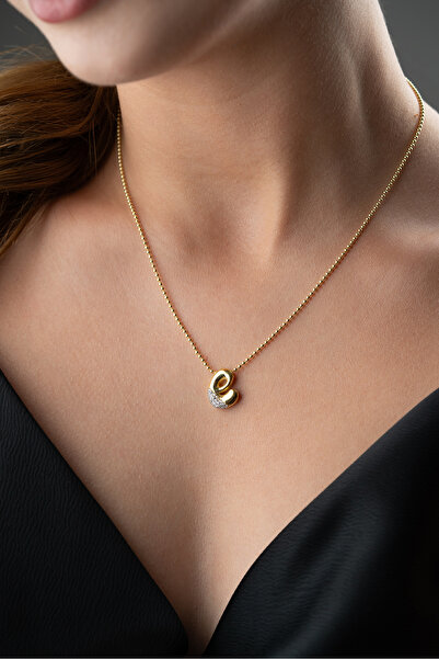 Silvano Jewelry 925 Ayar Gümüş Taşlı Harf Kolye