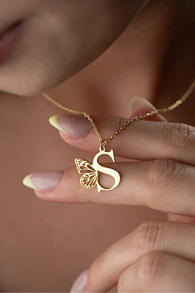 Silvano Jewelry 925 Ayar Gümüş Kişiye Özel Kanatlı Harf Kolye