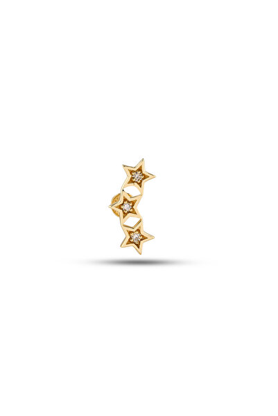 Akar Jewellery 14 Ayar Altın Pırlanta Minimal Tragus Piercing