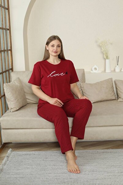 dealp Women's Oversized 100% Cotton Plus Size Short Sleeve Summer Pajama Set with Pockets