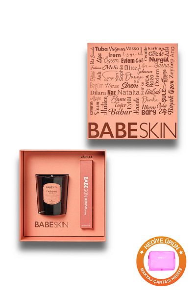 Babeskin Vanilla Aroma Lip Balm Set - Lip Gloss Candle and Moisturizer