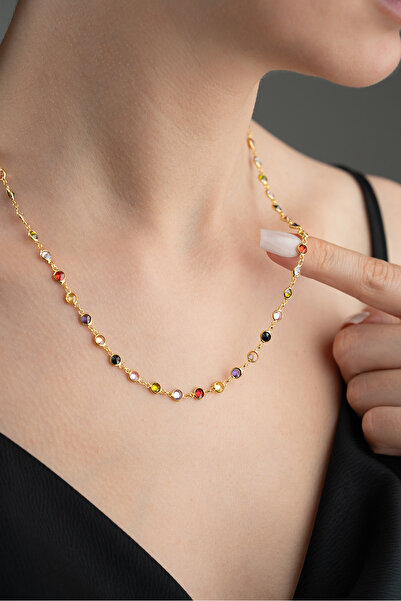 Silvano Jewelry 925 Ayar Gümüş Mix Taşlı Kolye