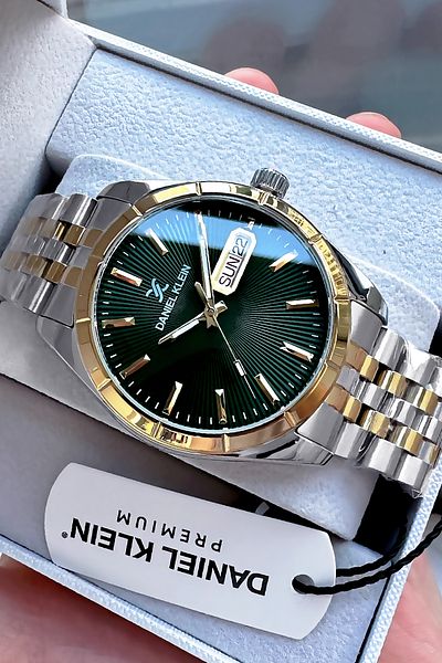 Daniel Klein Men's Wristwatch 3 Atm Waterproof Silver Color Steel Cord Bracelet Dker2038c5