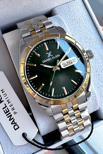 Daniel Klein Men's Wristwatch 3 Atm Waterproof Silver Color Steel Cord Bracelet Dker2038c5