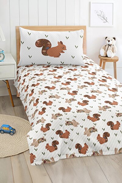 Realhomes مجموعة بيكيه مفردة للأطفال والرضع بألوان باستيل لطيفة على شكل سنجاب...