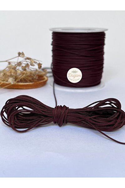 Düğüm Hobi Atölyesi 0.8 mm Koyu Kahverengi 10 metre Paracord Paraşüt İpi Bile...