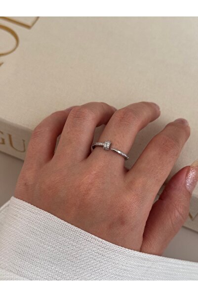 LEROSY CO Adjustable Silver Color Ring Single – Stone Minimal and Modern Design