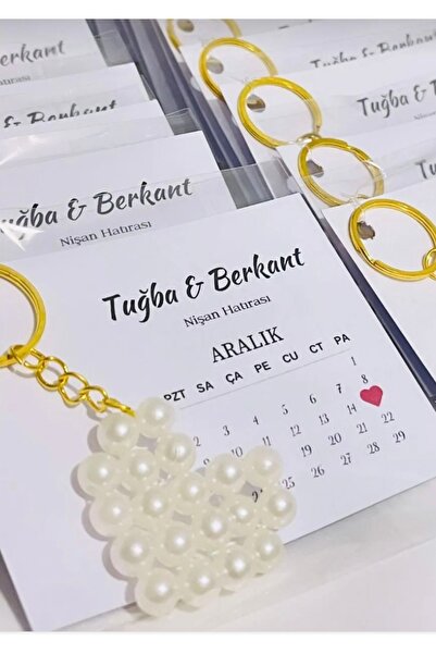 APEXİ İNCİLİ KALPLİ HEDİYELİK ANAHTARLIK SÖZ/NİŞAN/NİKAH/DOĞUM GÜNÜ/KINA 20 ADET