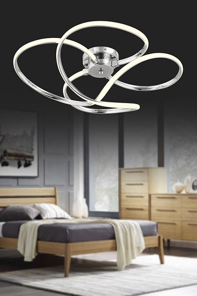 ESSLİGHT Paris Plafonier Led Chandelier with 3 Color Light Modes (White Yellow Daylight) Kitchen Bedroom Living Room