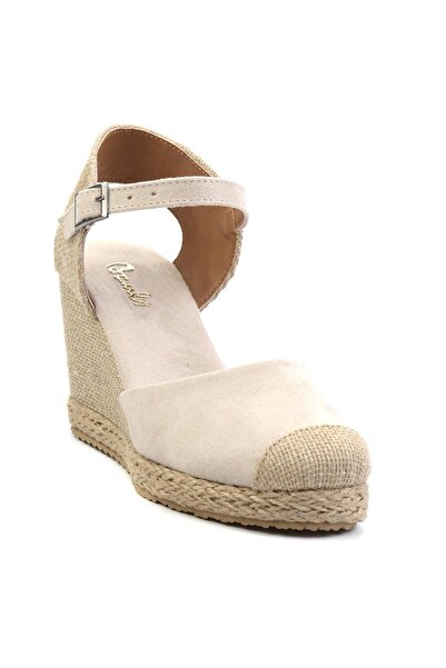 Bambi Vizon Natural Kadın Dolgu Topuklu Ayakkabı K01874055565