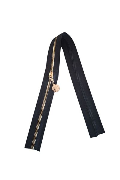 Nildenhobim Bag Zipper - Length: 50 cm - Width: 3.5 cm (Black - Gold Teeth)