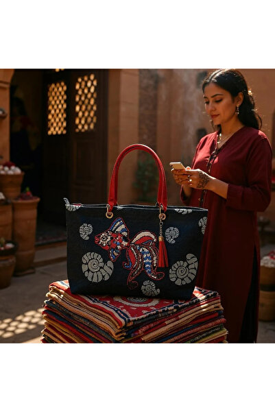 ozdesendesign Balıklı Plaj Çantası