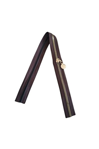 Nildenhobim Bag Zipper - Length: 50 cm - Width: 3.5 cm (Brown - Gold Teeth)