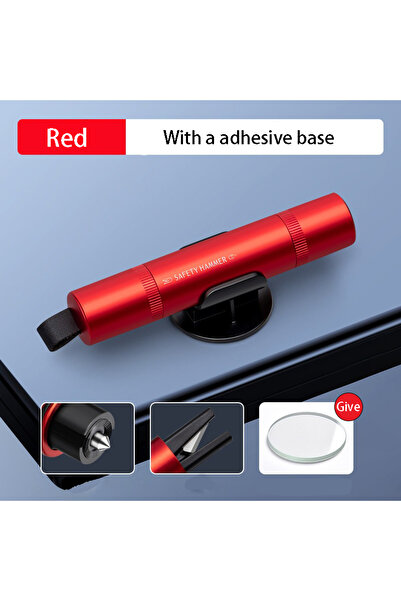 Choice مطرقة أمان للسيارة حمراء 2 في 1، كسارة زجاج طارئة، قطع حزام الأمان، مص...