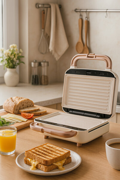 Fressi Tost Ve Waffle Makinesi | Çıkarabilir Yapışmaz Plakalı | 3 Ayrı Plaka |