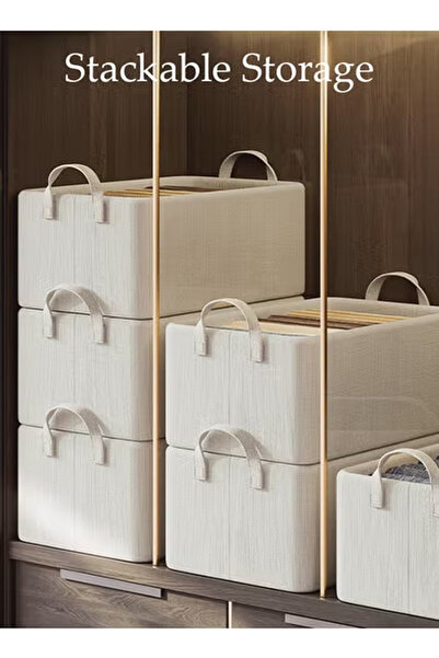 Generic 3pcs Wardrobe Clothing Storage Box Foldable Closet Storage Cabinet