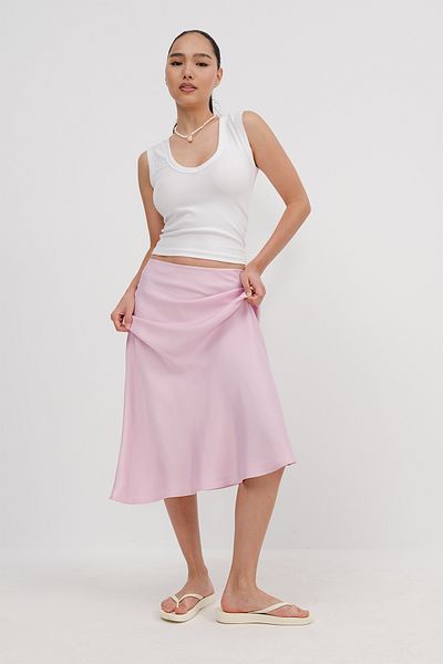 Addax Satin Midi Skirt E16025-T3