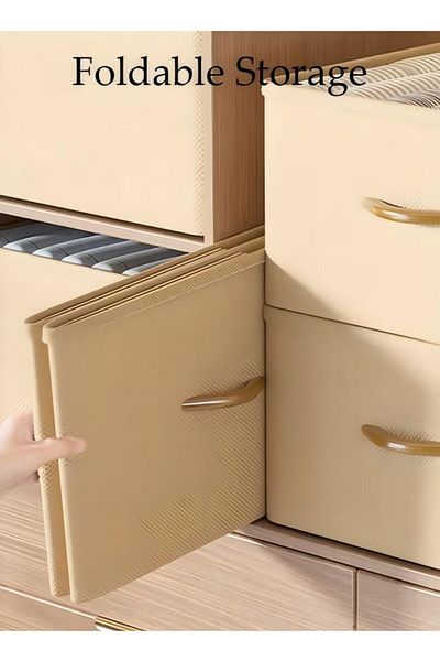 Generic منظم ملابس قابل للطي مكون من 3 قطع لتخزين الملابس والجينز وخزانة قابلة للغسل