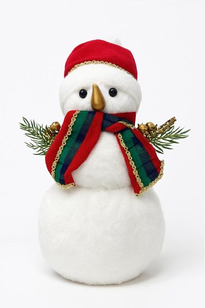 BeySüS Christmas Pine Tree - Cute Snowman Fur Ornament Table Decor
