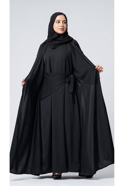 outline Abaya with one piece attached dress
