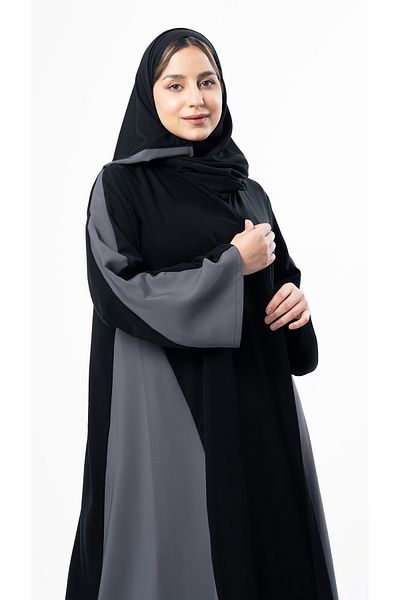 outline Olivia Cloche Abaya in Grey