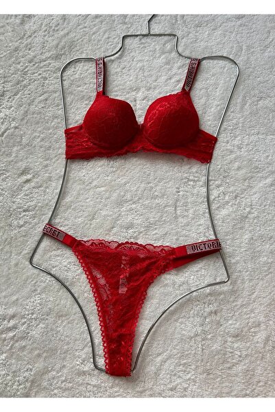 Pink Cadillac Taş Detaylı Dolgulu Sütyen Takımı Kutulu