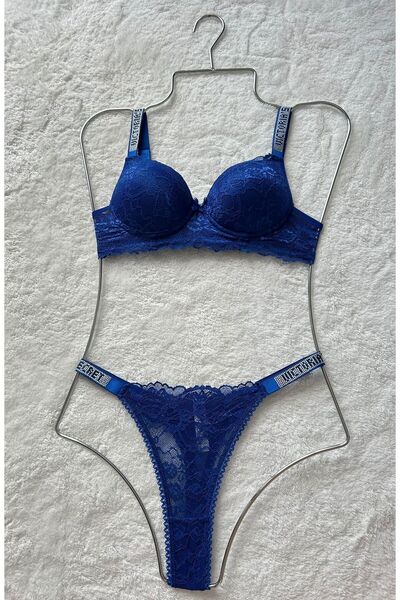 Pink Cadillac Taş Detaylı Dolgulu Sütyen - Slip Takımı Kutulu