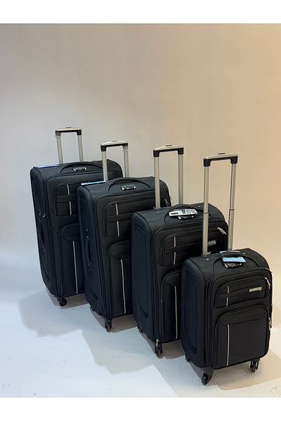 Living 4-Piece Travel Luggage Set – Fabric, Multi Colors