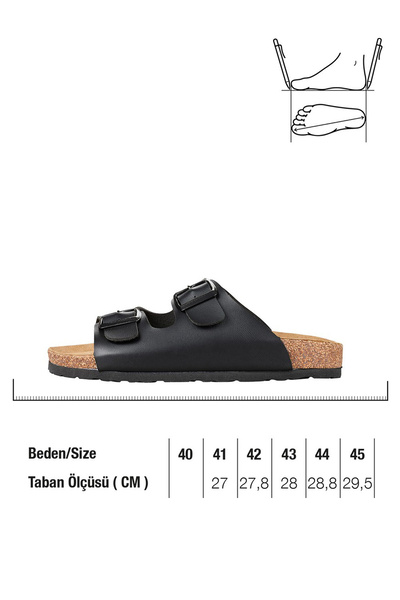 GEZER Ανδρικές παντόφλες Summer Double Buckle Black 14635