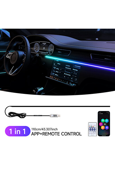 Choice Dual control 1IN1 RGB USB Car Interior Ambient Light Rainbow Acrylic S...