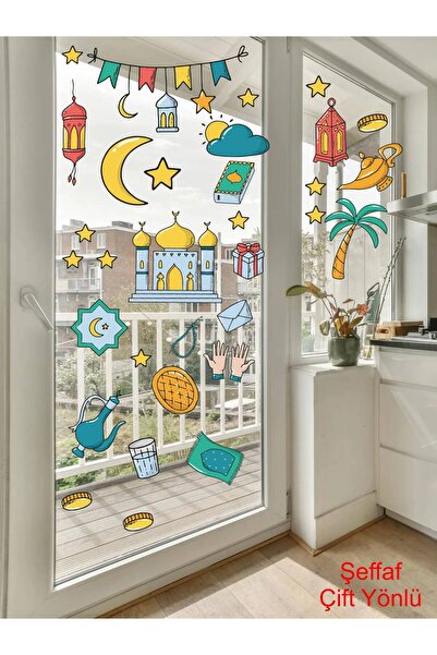 aiki Ramazan Ayı Süslemeleri, Şeffaf Çift Yönlü 30 Parçalık Duvar Ve Cam Için...