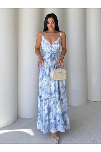 EGZOTİK ASORTİK Rochie cu model Tie-Dye, cu curea în talie și curea în spate