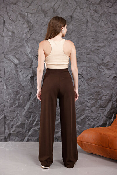 alanora Kadın Kargo Straight fit Yüksek Bel Geniş Paça Pantolon