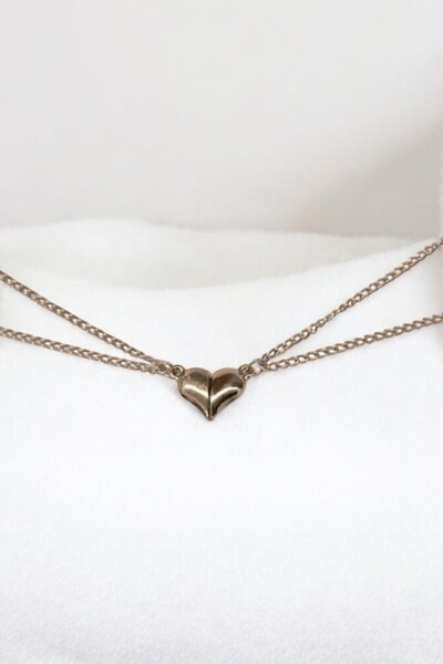 VerdeHome 2'li Mıknatıslı Kalpli Çift ,sevgili & Arkadaşlık Kolyesi Hediyelik, Anneler Günü Hediyesi