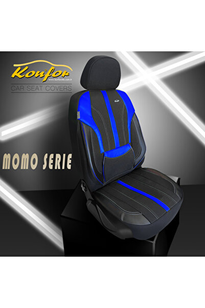KONFORUM طقم أغطية مقاعد السيارة كومفورت مومو سيري، طقم أمامي وخلفي أزرق اللو...