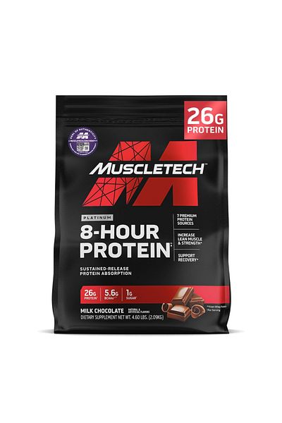 MUSCLETECH Platinum 8-hour Sustained-release Protein, Milk Chocolate Flavor 4.60 Lbs